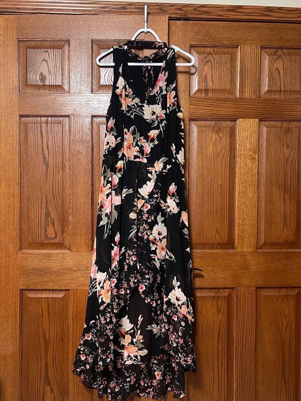 White House Black Market Floral Choker High Low Maxi Dress - Size 14